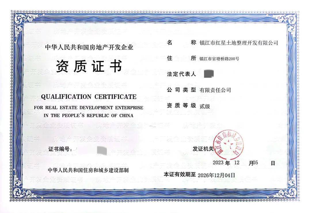 紅星土地公司成功取得房地產開發企業二級資質，為鎮江發展注入新動能
